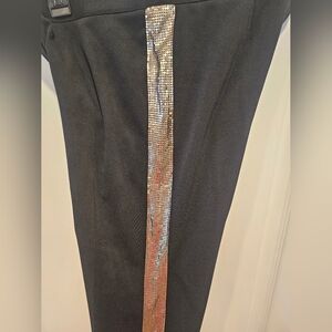Express Black Pants with Gold Sequin Detail On Sides
